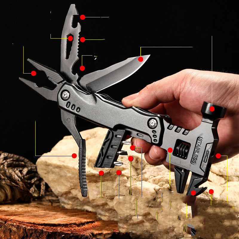 Outdoor Knife Pliers Tool Multi functional Adjustable Wrench