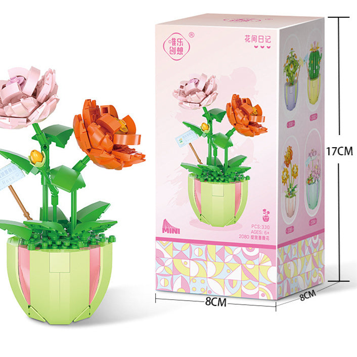 Creative Flower Succulent Building Block Puzzle